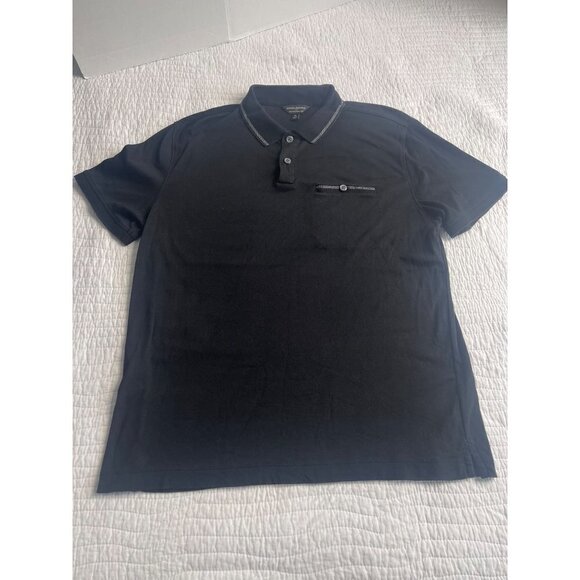 Banana Republic 1/4 Button Down Short Sleeve Shirts SZ M Lot/2 Black & Cream - Picture 12 of 12